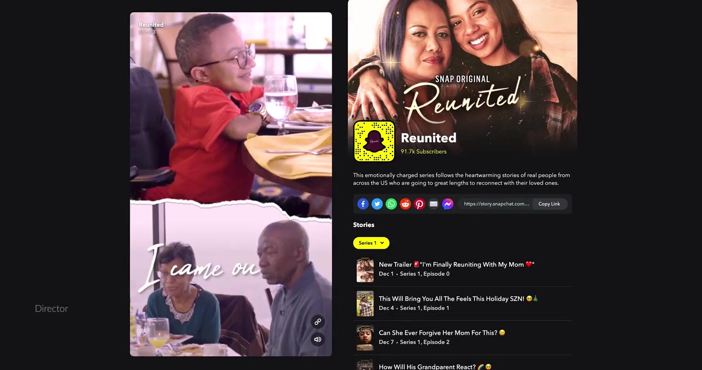 Reunited episode imagery and series artwork, from Bryan Boyd’s directing reel