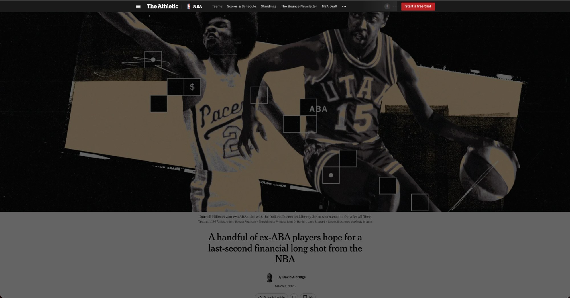 Supplied screenshot of The Athletic coverage of The Waiting Game